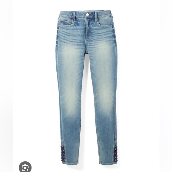 White House Black Market Sculpt Skinny Cropped Jeans High waisted Size 00 Denim - Picture 2 of 11